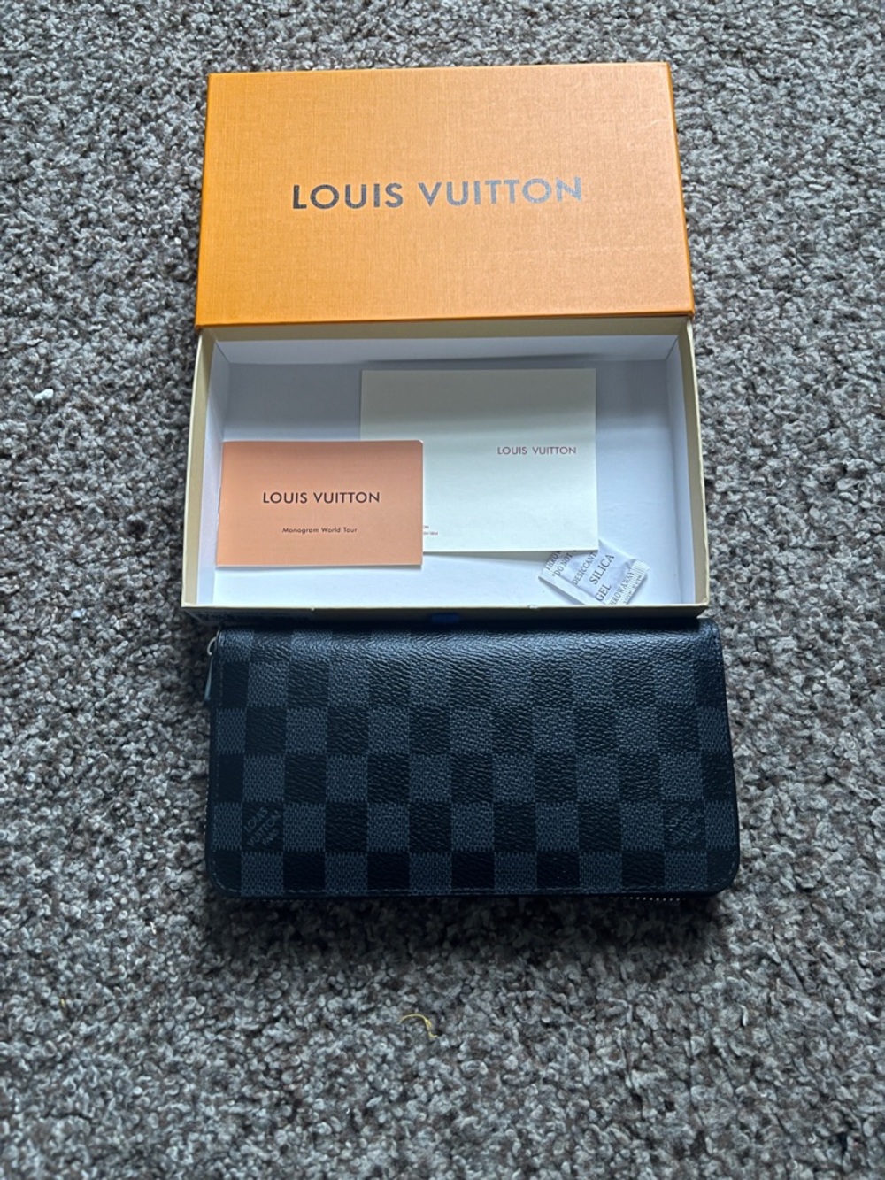 Louis Vuitton Damier Graphite Zip-Around Wallet with Box